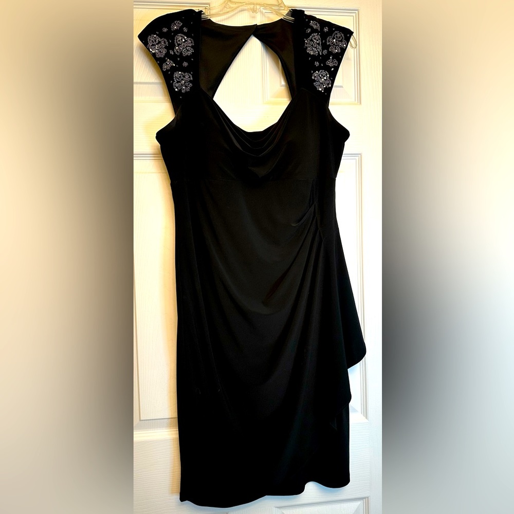 Chic MSK dress with embellished shoulders and cut out back, size 12